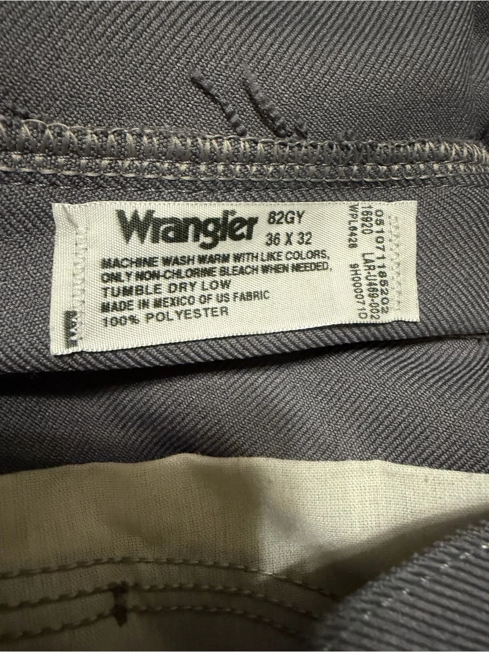 Vintage Wrangler 82BK Polyester Western Cowboy Wrancher Jeans Men’s 36x32 Grey